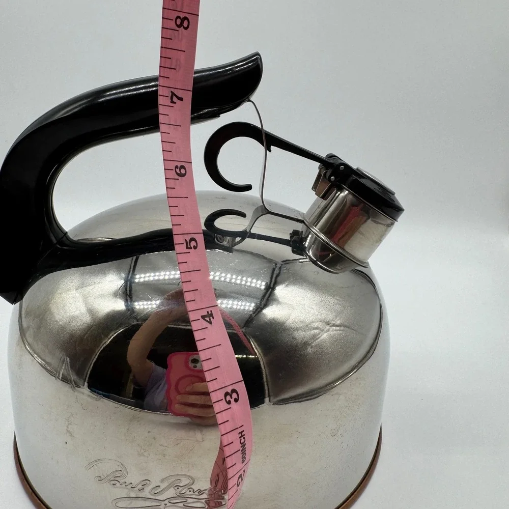 Vintage Paul Revere Signature Tea Kettle Copper Bottom Whistling Stainless